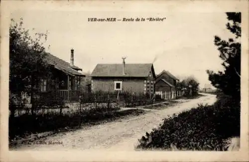 Ak Ver sur Mer Calvados, Route de la Riviere