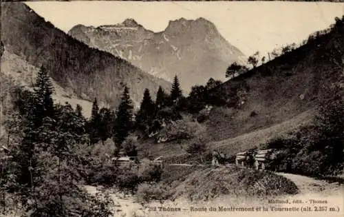 Ak Thônes Haute Savoie, Route du Montremont, la Tournette