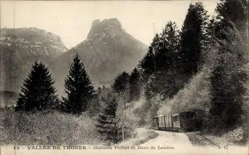 Ak Thônes Haute Savoie, Chateau Polliet, Dent de Lenfon