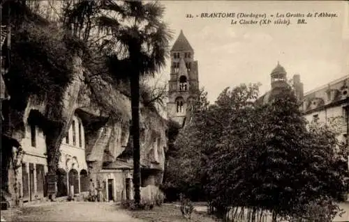 Ak Brantôme Dordogne, Les Grottes de l'Abbaye, Le Clocher