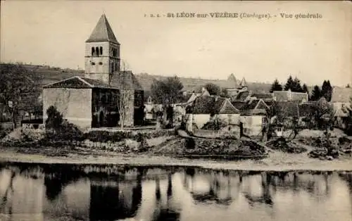 Ak Saint Leon sur Vezere Dordogne, Gesamtansicht