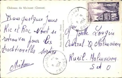 Ak Mainsat Creuse, Chateau