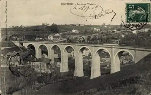 Ak Nontron Dordogne, les deux Viaducs