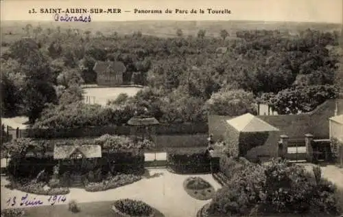 Ak Saint Aubin sur Mer Calvados, Panorama du Parc de La Tourelle