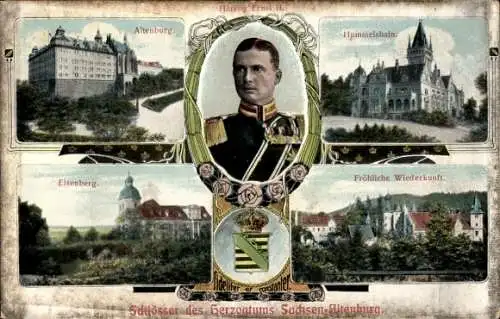 Ak Herzog Ernst II. von Sachsen Altenburg, Schloss, Hummelshain, Eisenberg, Fröhliche Wiederkunft