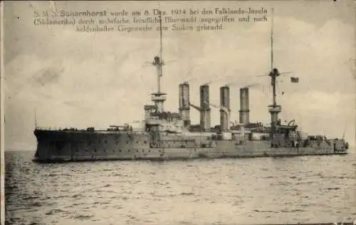 Ak Deutsches Kriegsschiff, SMS Scharnhorst, Großer Kreuzer