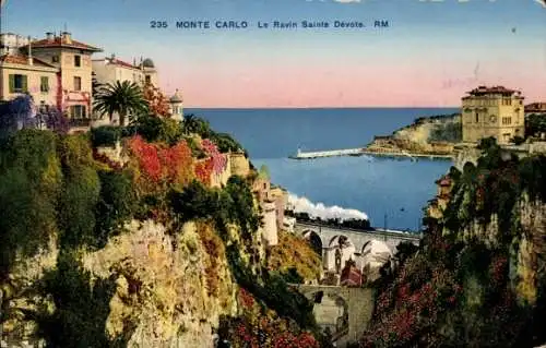 Ak Monte-Carlo Monaco, Le Ravin Sainte Dévote