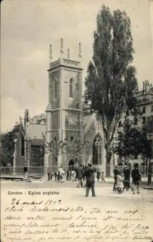 Ak Genf Genf Schweiz, Englische Kirche