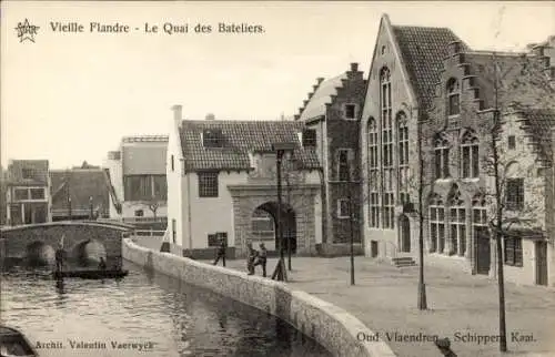 Ak Gent Gent Ostflandern, Weltausstellung 1913, Altflandern, Quai des Bateliers