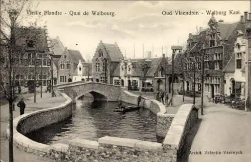 Ak Gent Gent Ostflandern, Weltausstellung 1913, Altflandern, Quai de Walbourg