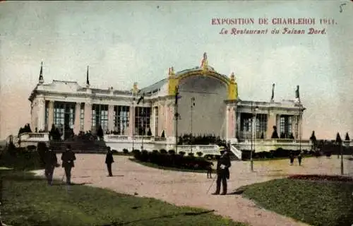 Ak Charleroi Wallonia Hennegau, Restaurant du Faisan Dore, Ausstellung 1911