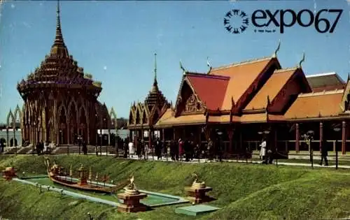 Ak Montreal Quebec Kanada, Expo 1967, Thailand-Pavillon, Ile Notre Dame