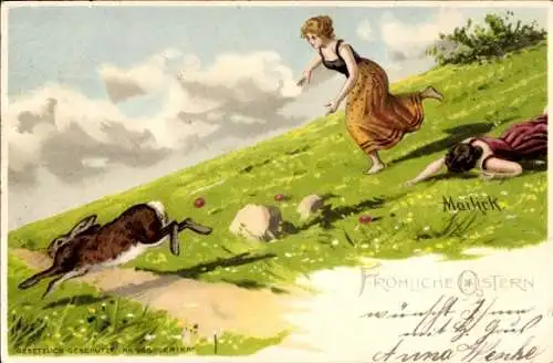 Künstler Litho Mailick, Glückwunsch Ostern, Osterhase