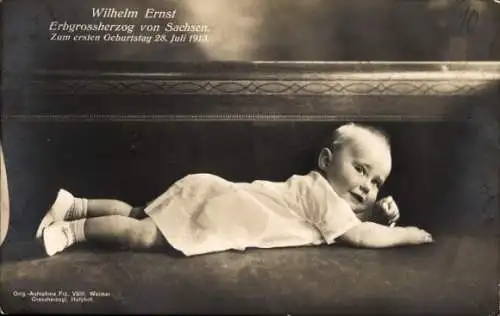 Ak Prinz Wilhelm Ernst von Sachsen Weimar Eisenach als Baby