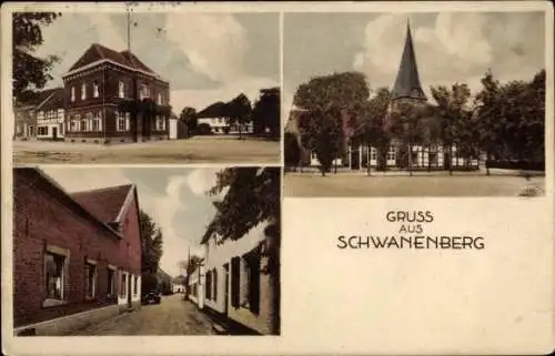 Ak Schwanenberg Erkelenz im Rheinland, Straßenpartie, Kirche