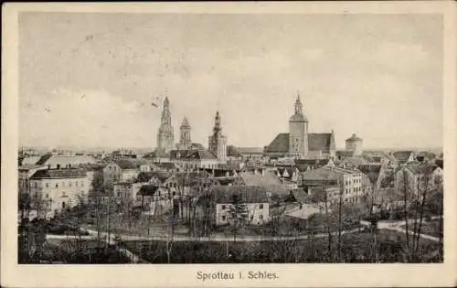 Ak Szprotawa Sprottau Schlesien, Stadtpanorama