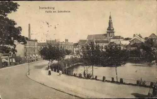 Ak Tschernjachowsk Insterburg Ostpreußen, Schloßteich