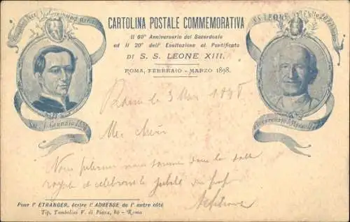 Ak Roma Rom Lazio, 60 Anniversario del Sacerdozio di Papa S. S. Leone XIII. 1898