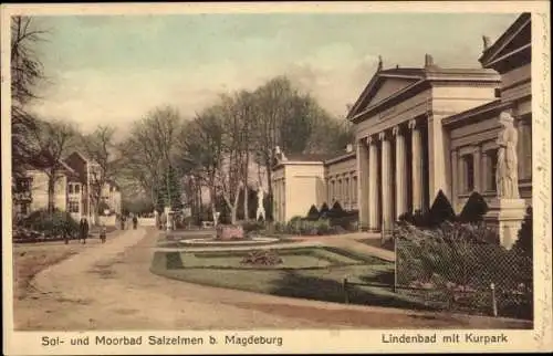 Ak Bad Elmen Salzelmen Schönebeck an der Elbe, Lindenbad mit Kurpark