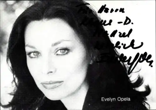 Ak Schauspielerin Evelyn Opela, Portrait, Ohrring, Autogramm