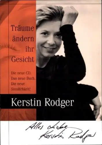 Ak Sängerin Kerstin Rodger, Portrait, Autogramm