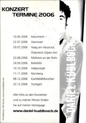 Ak Sänger Daniel Küblböck, Portrait, Autogramm