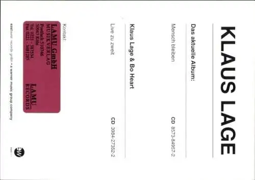 Ak Sänger Klaus Lage, Portrait, Autogramm