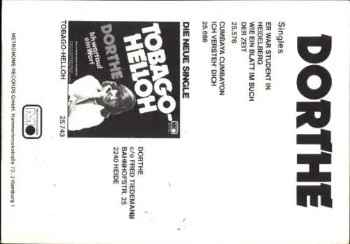 Ak Sängerin Dorthe, Portrait, Autogramm