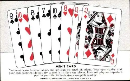 Ak Spielkarten, Kartenlegen, Men's-Card