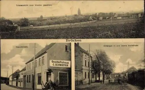 Ak Brücken an der Helme, Hauptstraße, Geschäftshaus C. Schweiter, Dorfstraße