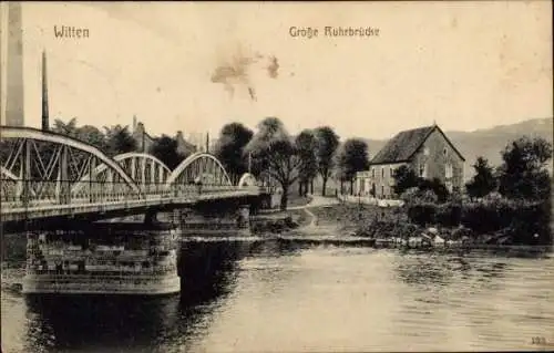 Ak Witten an der Ruhr, Große Ruhrbrücke