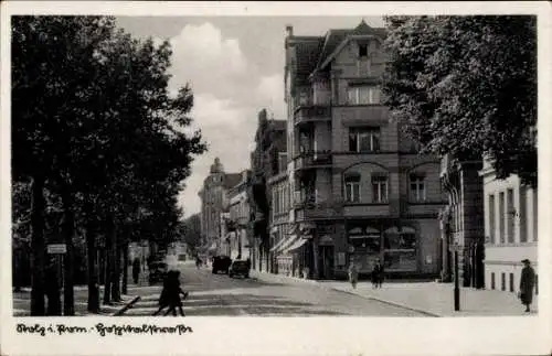 Ak Słupsk Stolp Pommern, Hospitalstraße, Gebäude