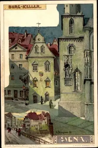 Künstler Litho Stagura, Albert, Jena Thüringen, Burgkeller