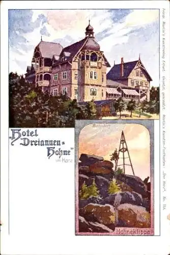 Künstler Litho Bahndorf, Heribert, Drei Annen Hohne Wernigerode im Harz, Hotel, Hohneklippe