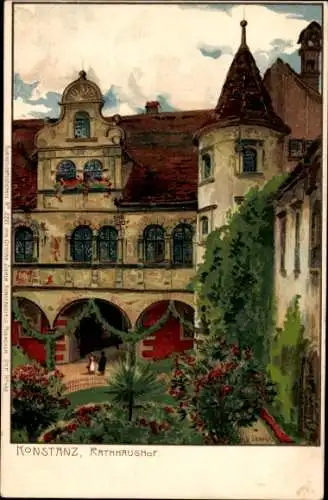 Künstler Litho Diemer, Zeno, Konstanz am Bodensee, Rathaushof