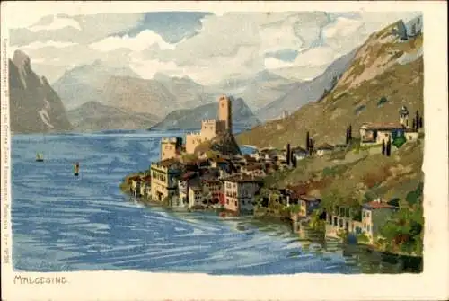 Künstler Litho Diemer, Zeno, Malcesine Gardasee, Gesamtansicht