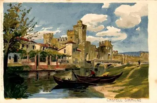 Künstler Litho Diemer, Zeno, Sirmione Gardasee Lombardia, Castell