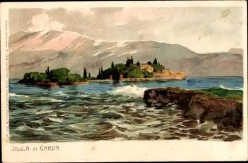 Künstler Litho Diemer, Zeno, Isola di Garda Gardasee, Panorama