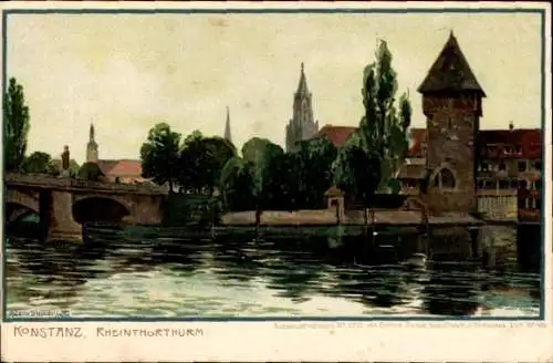 Künstler Litho Diemer, Zeno, Konstanz, Rheintorturm