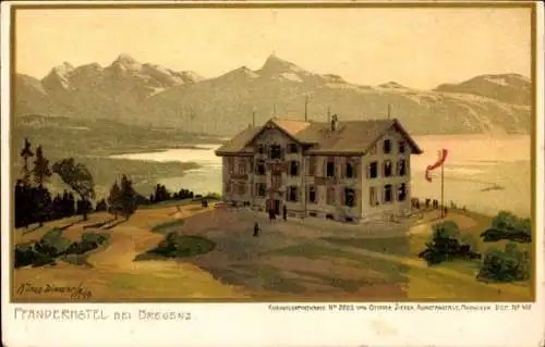 Künstler Litho Diemer, Zeno, Bregenz am Bodensee Vorarlberg, Pfänderhotel