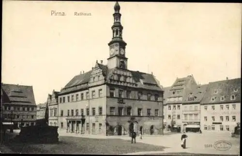Ak Pirna an der Elbe, Rathaus