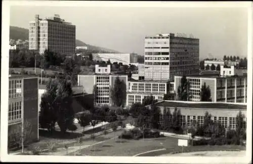 Ak Zlín Gottwaldov in Mähren Region Zlin, Teilansicht des Ortes, Hotel