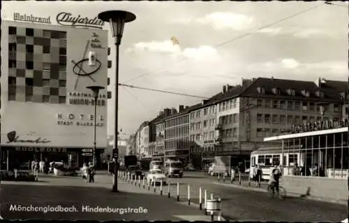 Ak Mönchengladbach, Hindenburgstraße, Hotel Stadt Gladbach, Fassadenreklame