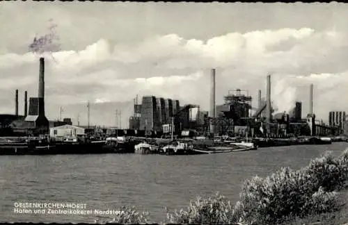 Ak Horst Gelsenkirchen im Ruhrgebiet, Hafen und Zentralkokerei Nordstern