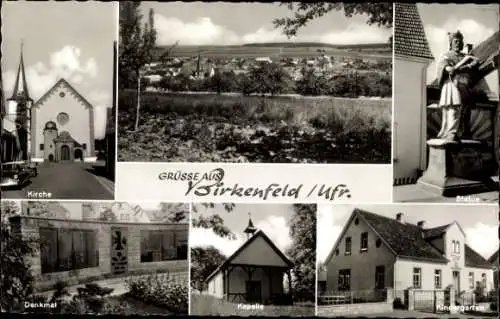 Ak Birkenfeld im Spessart Unterfranken, Kirche, Statue, Denkmal, Kapelle, Kindergarten