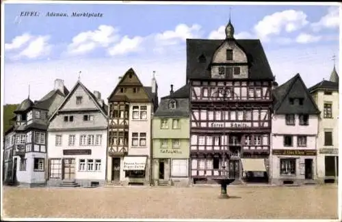 Ak Adenau in der Eifel, Marktplatz, Buchbinderei J. Alex. Klein, Lorenz Schmitz