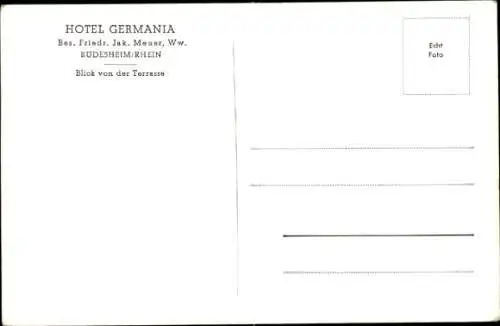 Ak Rüdesheim am Rhein, Hotel Germania, Innenansicht, Blick von der Terrasse