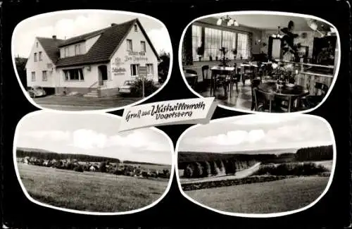 Passepartout Ak Wüstwillenroth Birstein in Hessen, Gasthof Zum Vogelsberg, Panorama