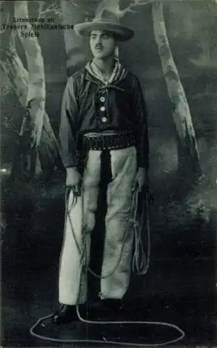 Ak Trabers Mexikanische Spiele, Cowboy mit Lasso