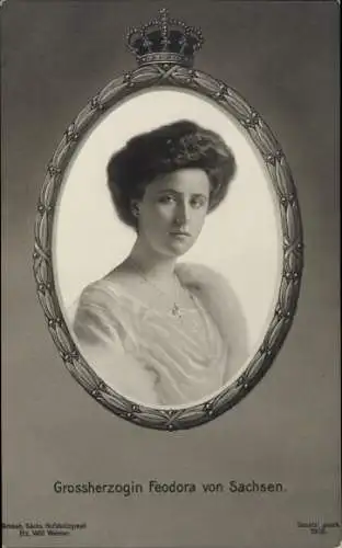 Ak Prinzessin Feodora von Sachsen Meiningen, Portrait